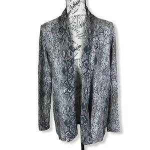 Gibson Snakeskin Collared Opened Cardigan- XS